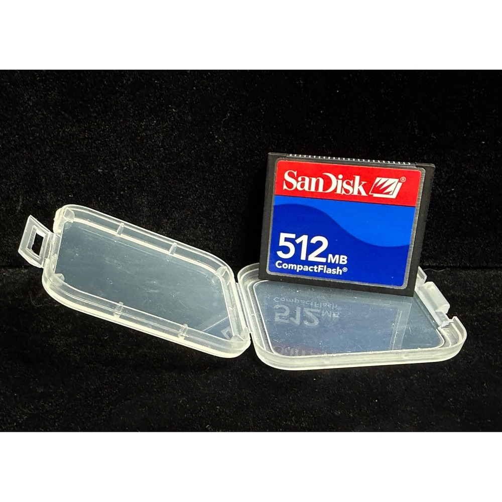 SanDisk 512MB CompactFlash CF Memory Card SDCFB with Protective Case Vintage